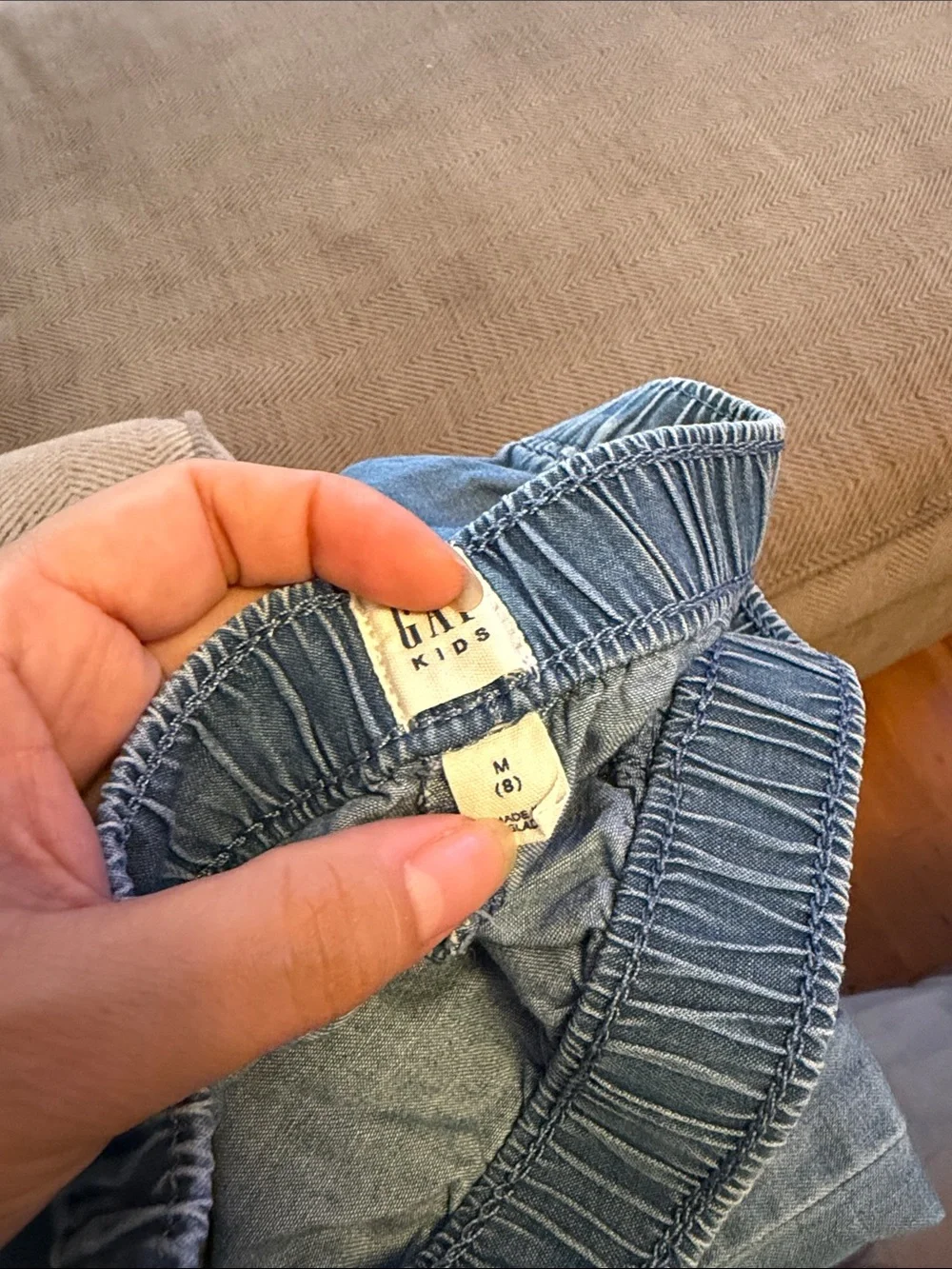 GAP Girls Blue Chambray Smocked Tank and Pants Set